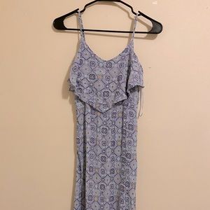 Mudd Long Printed Maxi Dress Slit Front